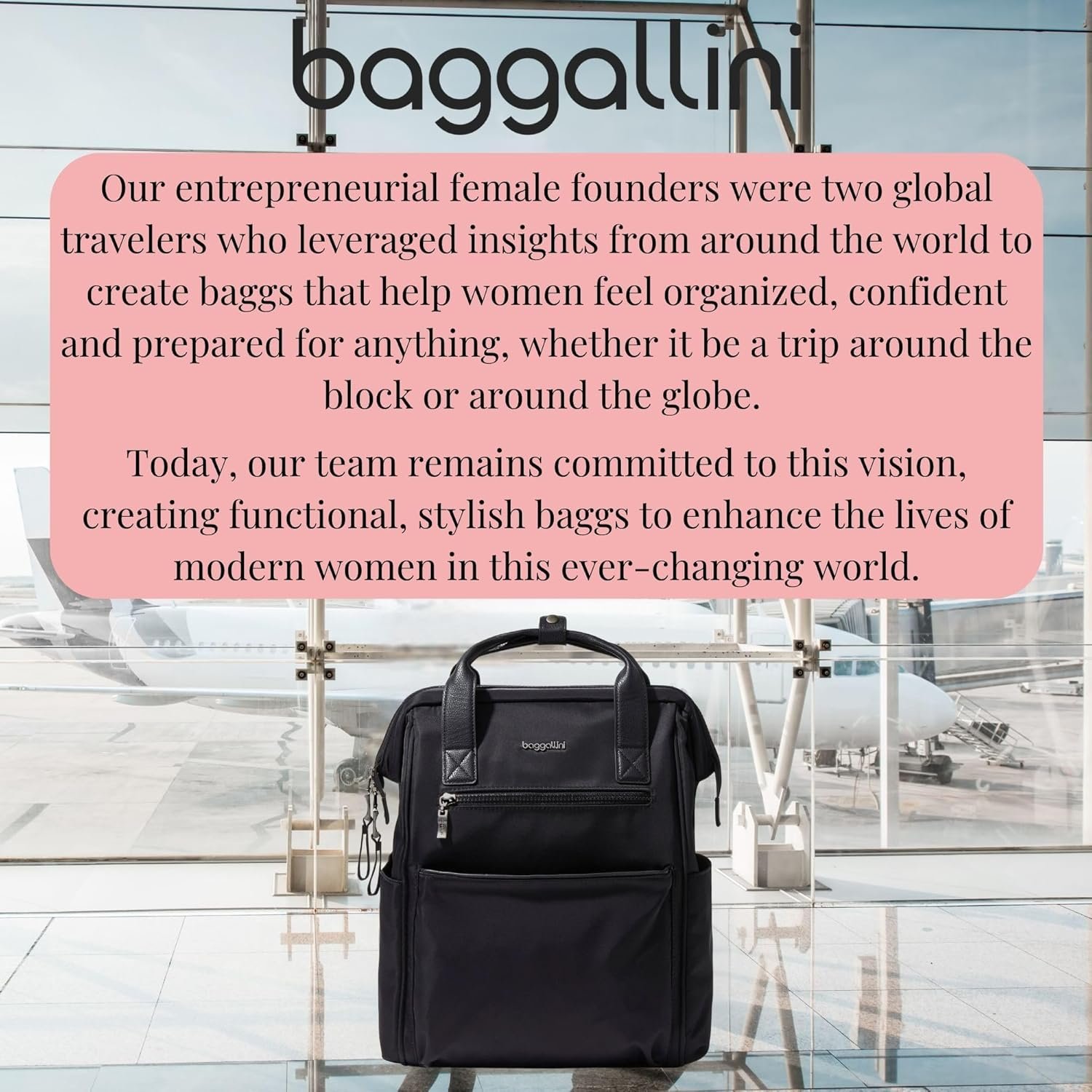 Baggallini Soho Backpack - Travel Laptop Backpack for Women - Lightweight Water-Resistant Luggage Bag, Black - Image 8