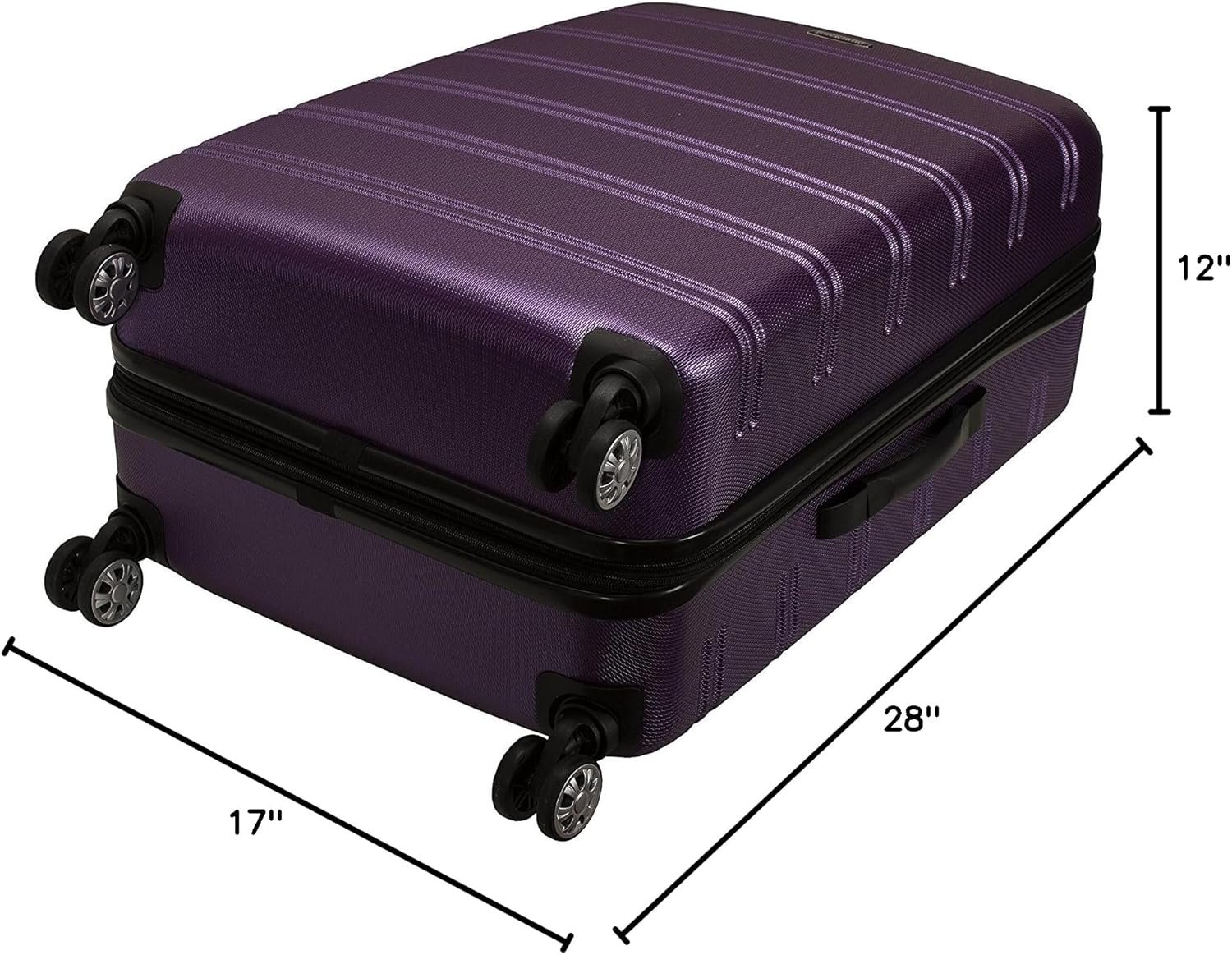 Rockland Melbourne Hardside Expandable Luggage with Spinner Wheels, Purple, Checked Large 28" - Image 7