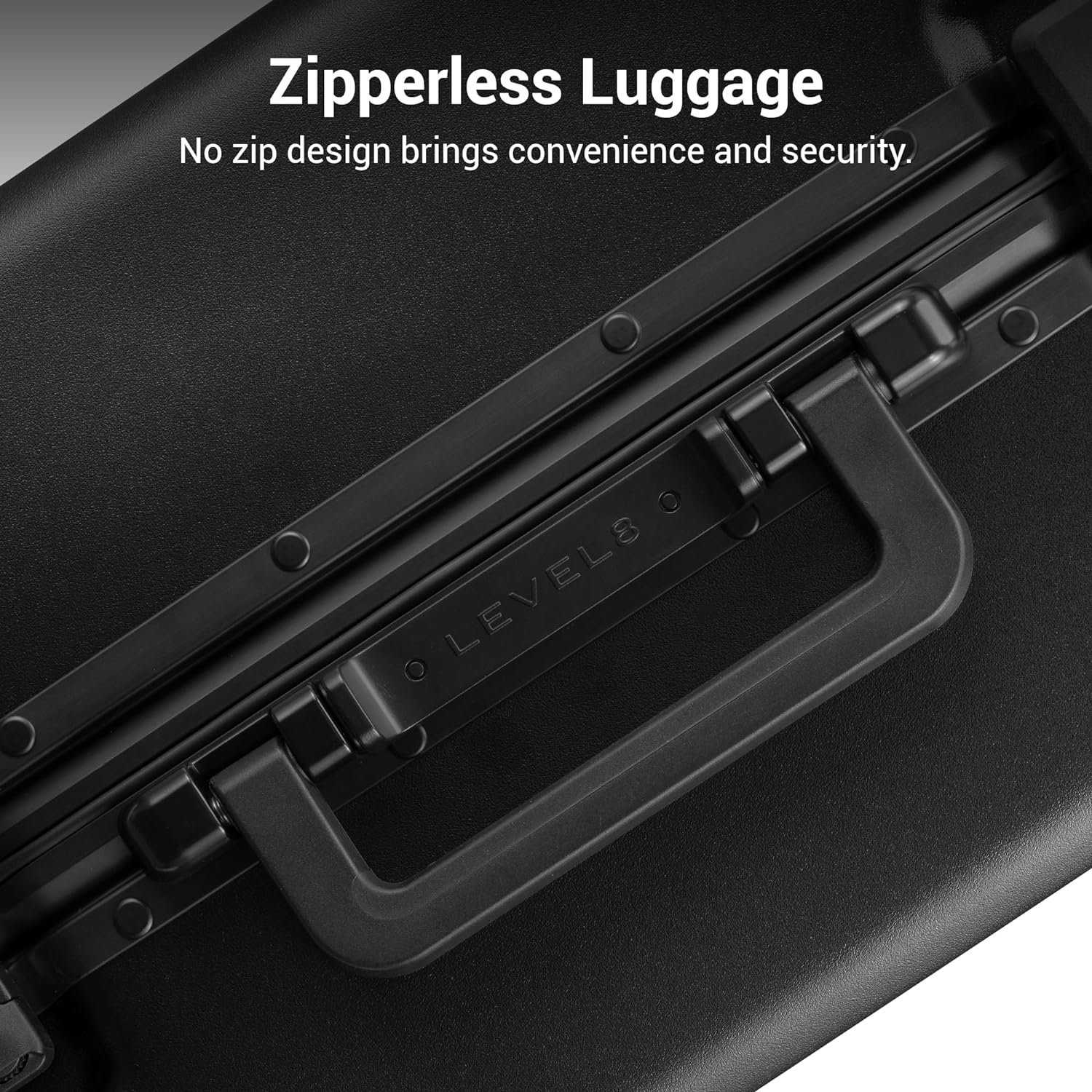 LEVEL8 Zipperless Checked Luggage with Aluminum Frame, Upgraded Medium Hardside Suitcase with Spinner Wheels, Metal Travel Luggage with Double Tsa Locks, 24 Inch, Black - Image 7