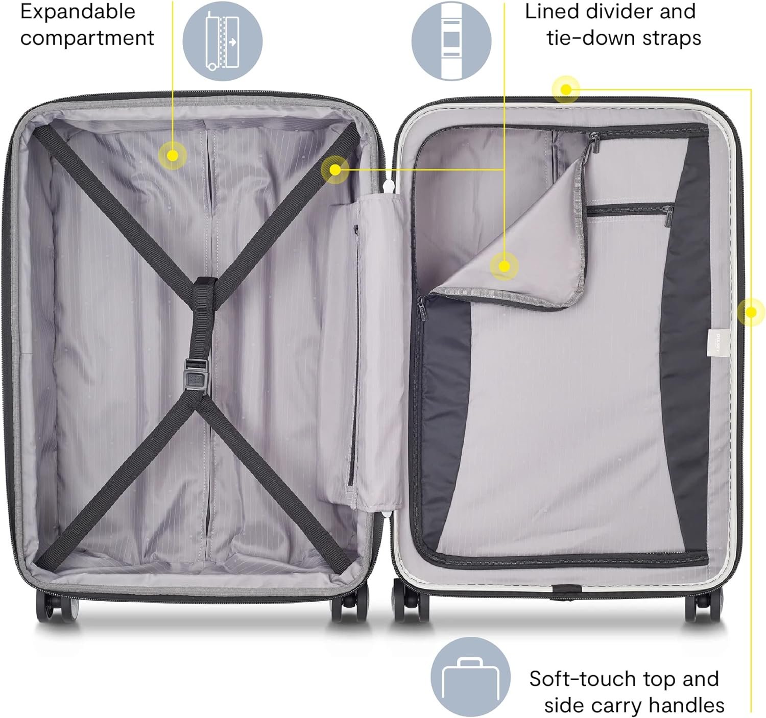 DELSEY PARIS Titanium Hardside Expandable Luggage with Spinner Wheels Carry-On Luggage, Black Cherry Red, Carry-On 19 Inch - Image 4