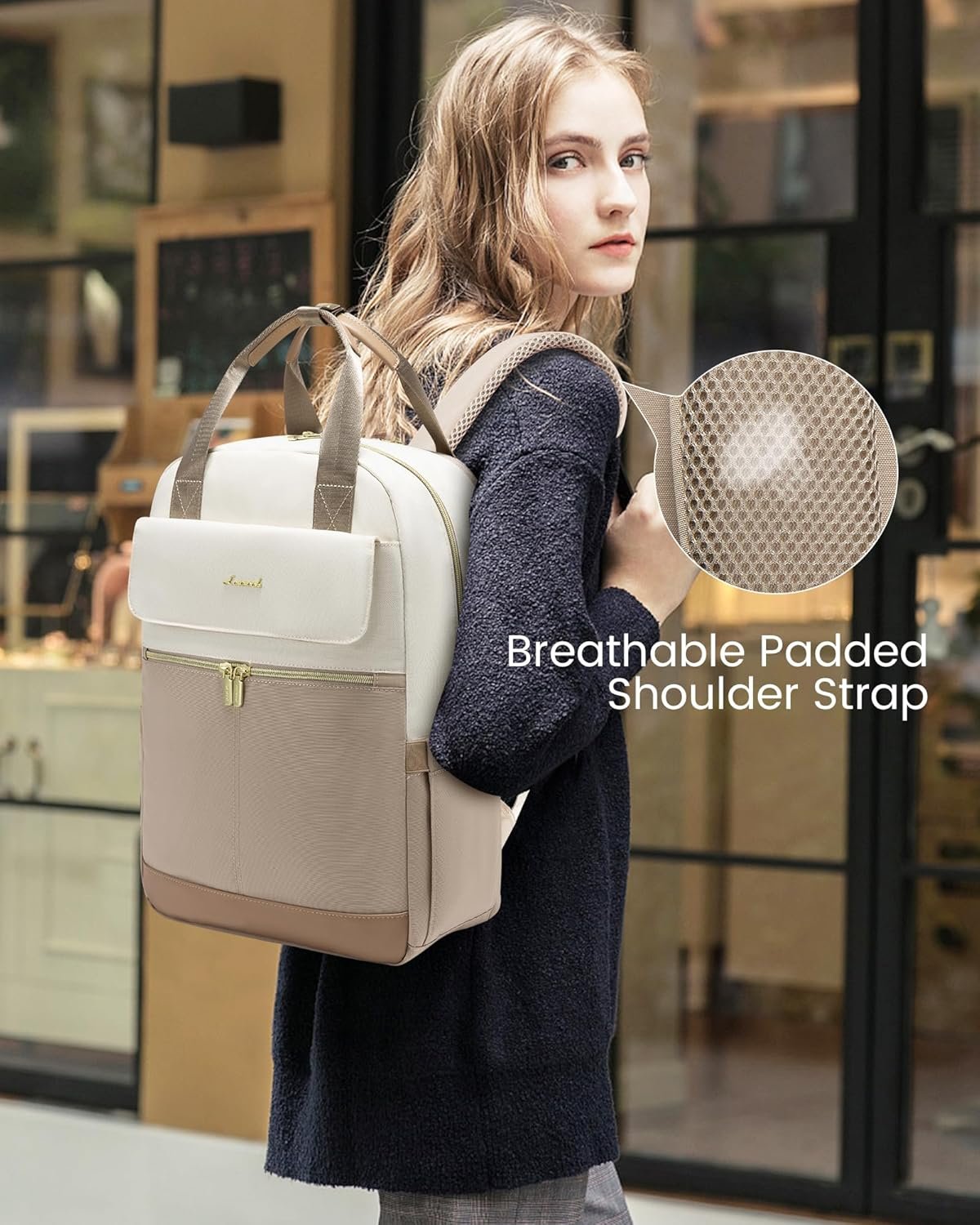 LOVEVOOK Laptop Backpack for Women, 15.6inch Laptop Bag with USB Port, Waterproof Travel Work Backpack Purse, Anti-Theft Backpacks Casual Computer Daypack Nurse Teacher Bag - Image 8