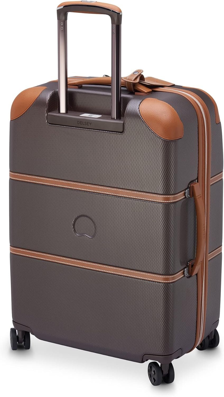 DELSEY PARIS Chatelet Air 2.0 Hardside Luggage with Spinner Wheels, Chocolate Brown, Checked-Medium 24 Inch - Image 8