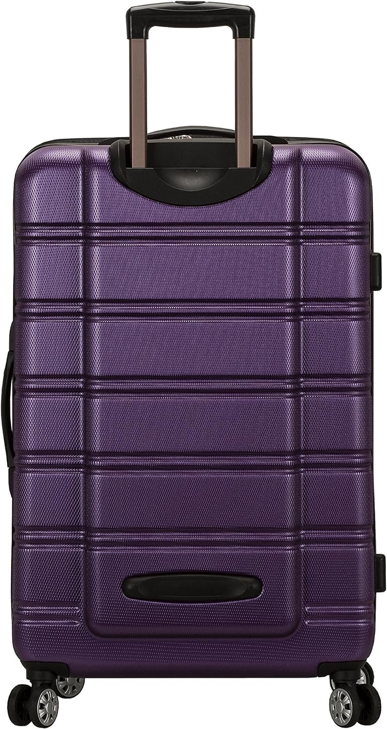 Rockland Melbourne Hardside Expandable Luggage with Spinner Wheels, Purple, Checked Large 28" - Image 5