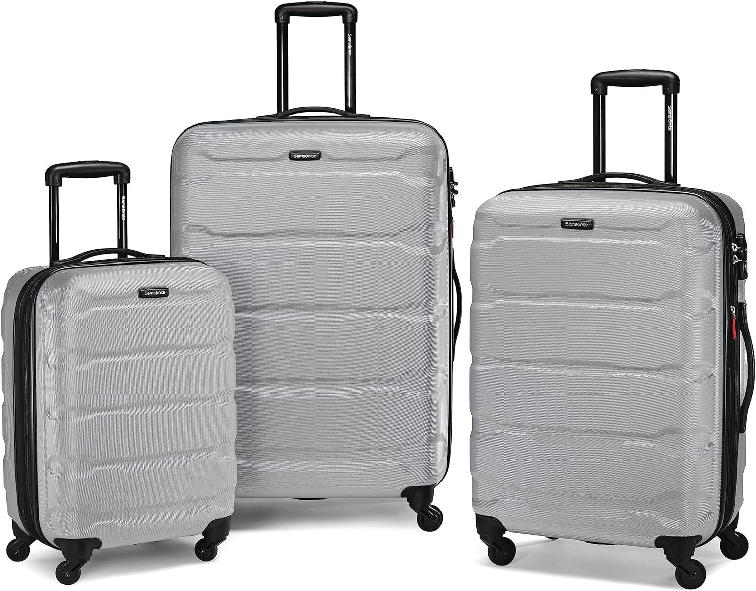 Samsonite Omni PC Hardside Expandable Luggage with Spinner Wheels, Silver, 3-Piece Set (20/24/28) - Image 2