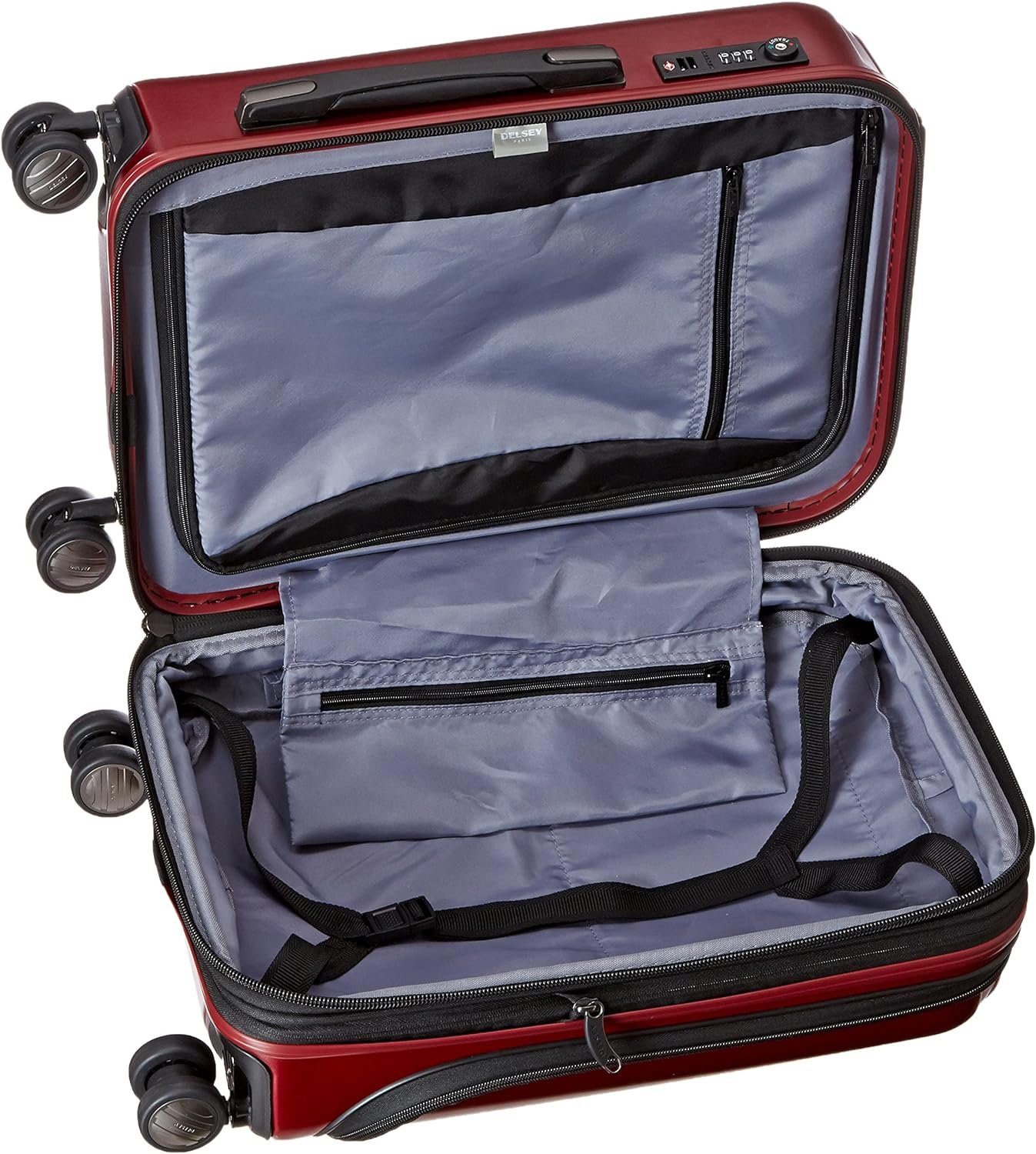 DELSEY PARIS Titanium Hardside Expandable Luggage with Spinner Wheels Carry-On Luggage, Black Cherry Red, Carry-On 19 Inch - Image 7