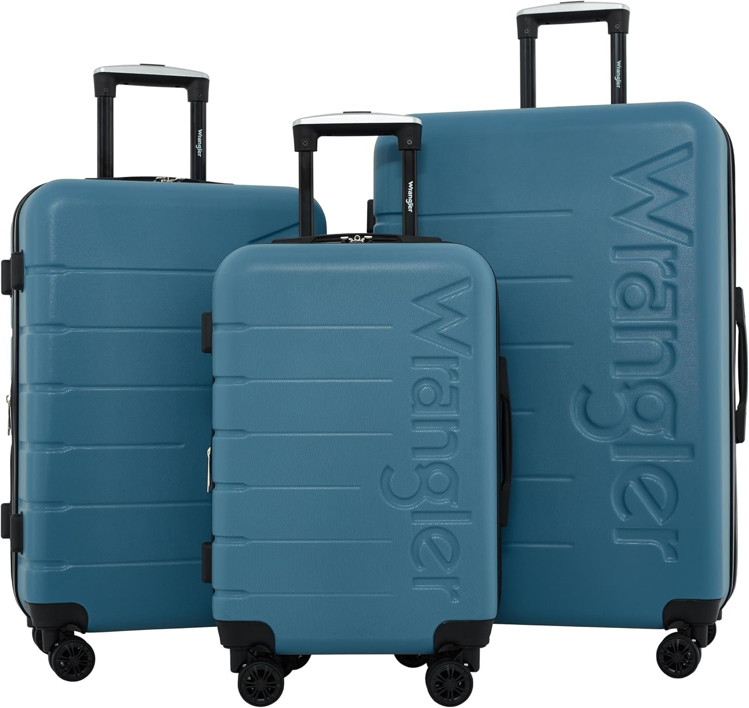 Wrangler Maverick 3 Piece Luggage Set, Blue Heaven, 45.72 cm x 27.94 cm x 71.12 cm - Image 2